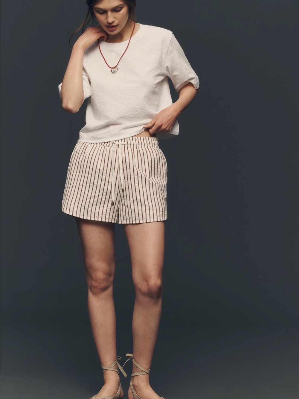 NWT Bishop + Young Poolside Shorts in Cream and Brown